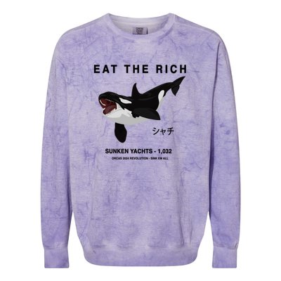 Eat The Rich Orca Revolution 2024 Colorblast Crewneck Sweatshirt