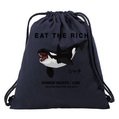 Eat The Rich Orca Revolution 2024 Drawstring Bag