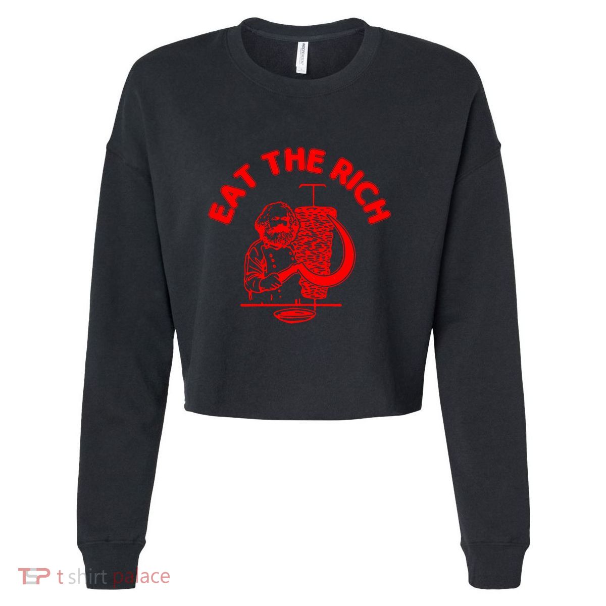 Eat The Rich Doner DöNer Kebab Karl Marx Socialist Hasan Piker Cropped Pullover Crew