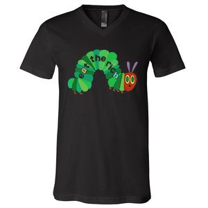 Eat The Rich Hungry Caterpillar funny animal V-Neck T-Shirt