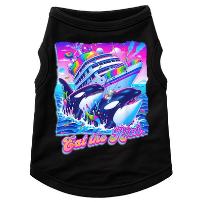 Eat The Rich Whale 90s Orca Funny Whale Animal Yacht Retro Doggie Tank