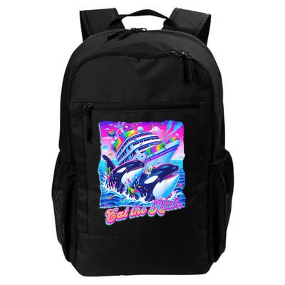 Eat The Rich Whale 90s Orca Funny Whale Animal Yacht Retro Backpack