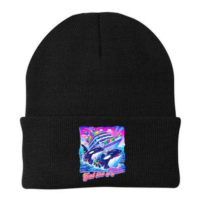 Eat The Rich Whale 90s Orca Funny Whale Animal Yacht Retro Beanie