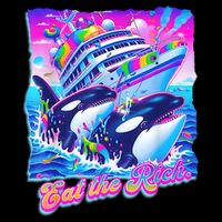 Eat The Rich Whale 90s Orca Funny Whale Animal Yacht Retro 16 in Basic Backpack