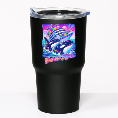 Eat The Rich Whale 90s Orca Funny Whale Animal Yacht Retro Tumbler