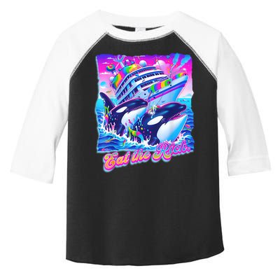 Eat The Rich Whale 90s Orca Funny Whale Animal Yacht Retro Toddler Fine Jersey T-Shirt