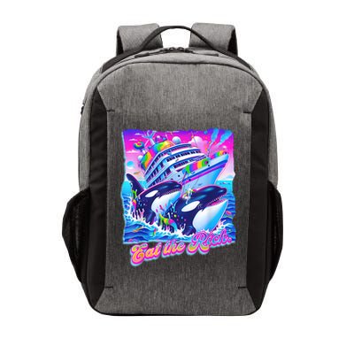 Eat The Rich Whale 90s Orca Funny Whale Animal Yacht Retro Vector Backpack