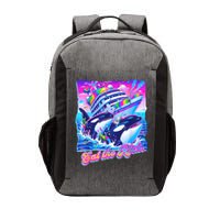 Eat The Rich Whale 90s Orca Funny Whale Animal Yacht Retro Vector Backpack