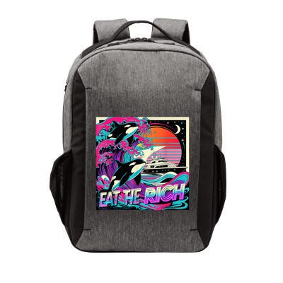 Eat The Rich Vintage Retro Sunset And Waving Style Ocean Vector Backpack
