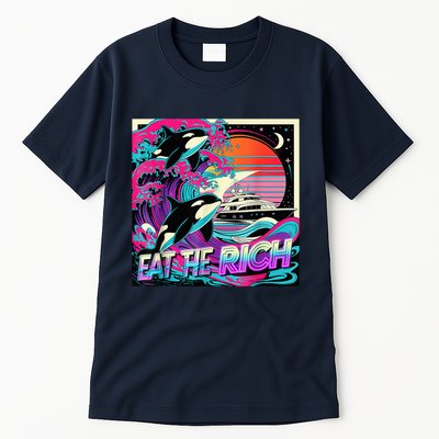Eat The Rich Vintage Retro Sunset And Waving Style Ocean Tall T-Shirt