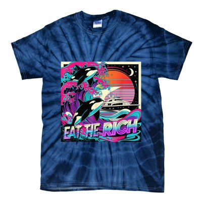 Eat The Rich Vintage Retro Sunset And Waving Style Ocean Tie-Dye T-Shirt