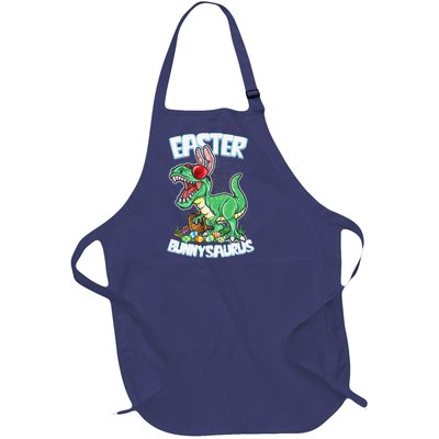 Easter T Rex Dinosaur Bunny Saurus Egg Hunt TRex Full-Length Apron With Pockets