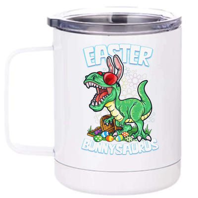 Easter T Rex Dinosaur Bunny Saurus Egg Hunt TRex 12 oz Stainless Steel Tumbler Cup