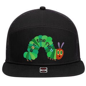 Eat The Rich Hungry Caterpillar 7 Panel Mesh Trucker Snapback Hat