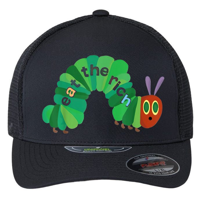 Eat The Rich Hungry Caterpillar Flexfit Unipanel Trucker Cap