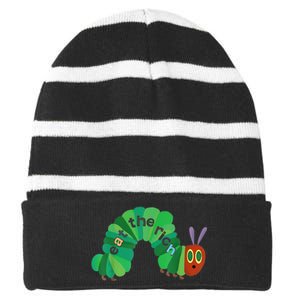 Eat The Rich Hungry Caterpillar Striped Beanie with Solid Band