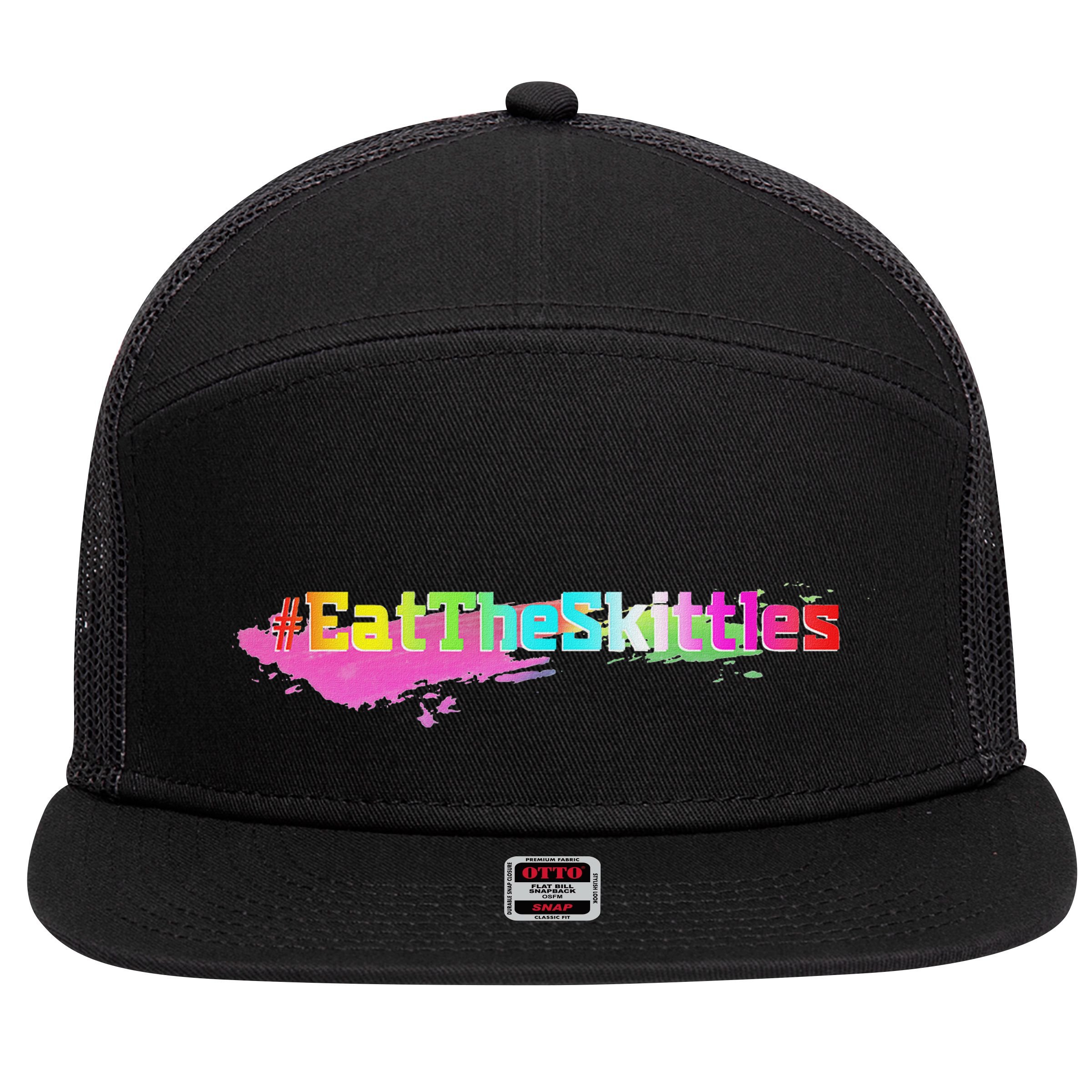 Eat The Skittles Funny Political 7 Panel Mesh Trucker Snapback Hat