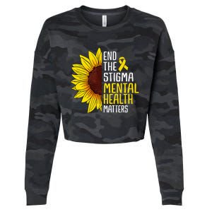 End The Stigma Mental Health Matters Mental Awareness Cropped Pullover Crew