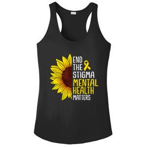 End The Stigma Mental Health Matters Mental Awareness Ladies PosiCharge Competitor Racerback Tank