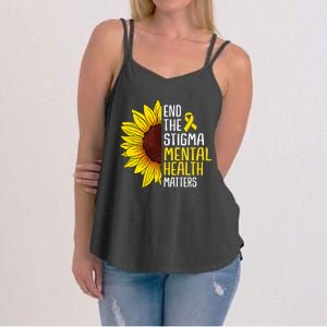 End The Stigma Mental Health Matters Mental Awareness Women's Strappy Tank