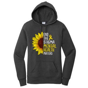 End The Stigma Mental Health Matters Mental Awareness Women's Pullover Hoodie