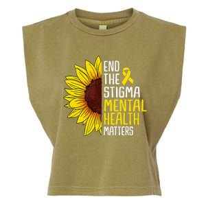 End The Stigma Mental Health Matters Mental Awareness Garment-Dyed Women's Muscle Tee