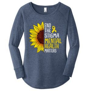 End The Stigma Mental Health Matters Mental Awareness Women's Perfect Tri Tunic Long Sleeve Shirt