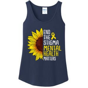 End The Stigma Mental Health Matters Mental Awareness Ladies Essential Tank