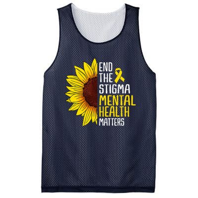 End The Stigma Mental Health Matters Mental Awareness Mesh Reversible Basketball Jersey Tank