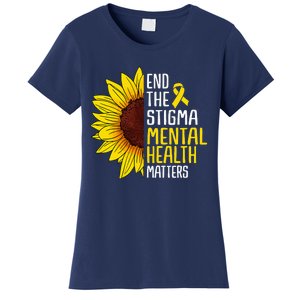 End The Stigma Mental Health Matters Mental Awareness Women's T-Shirt