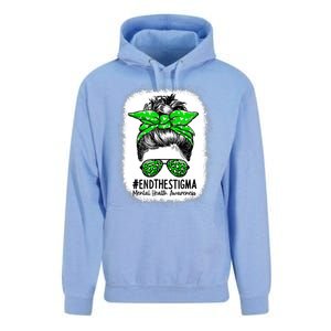 End The Stigma Messy Bun Women Mental Health Awareness Unisex Surf Hoodie