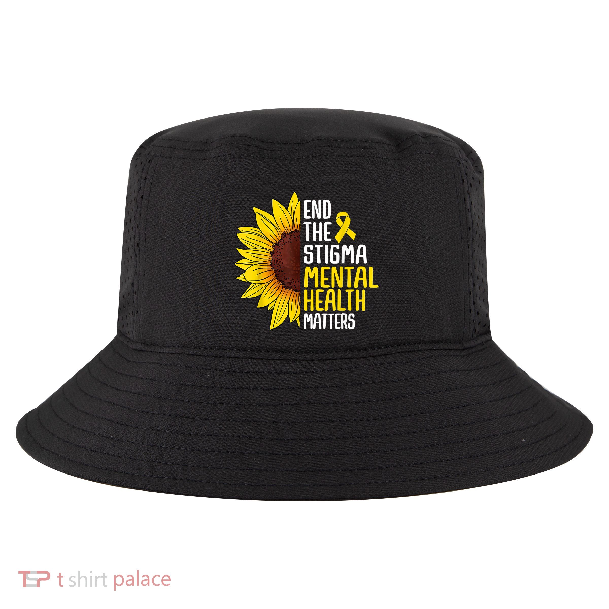 End The Stigma Mental Health Matters Mental Awareness Cool Comfort Performance Bucket Hat