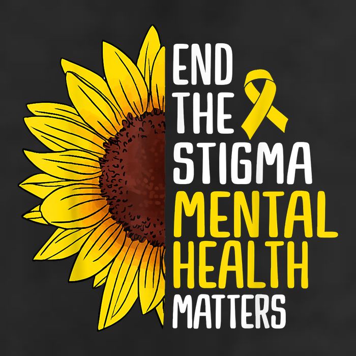 End The Stigma Mental Health Matters Mental Awareness 7 Panel Mesh Trucker Snapback Hat
