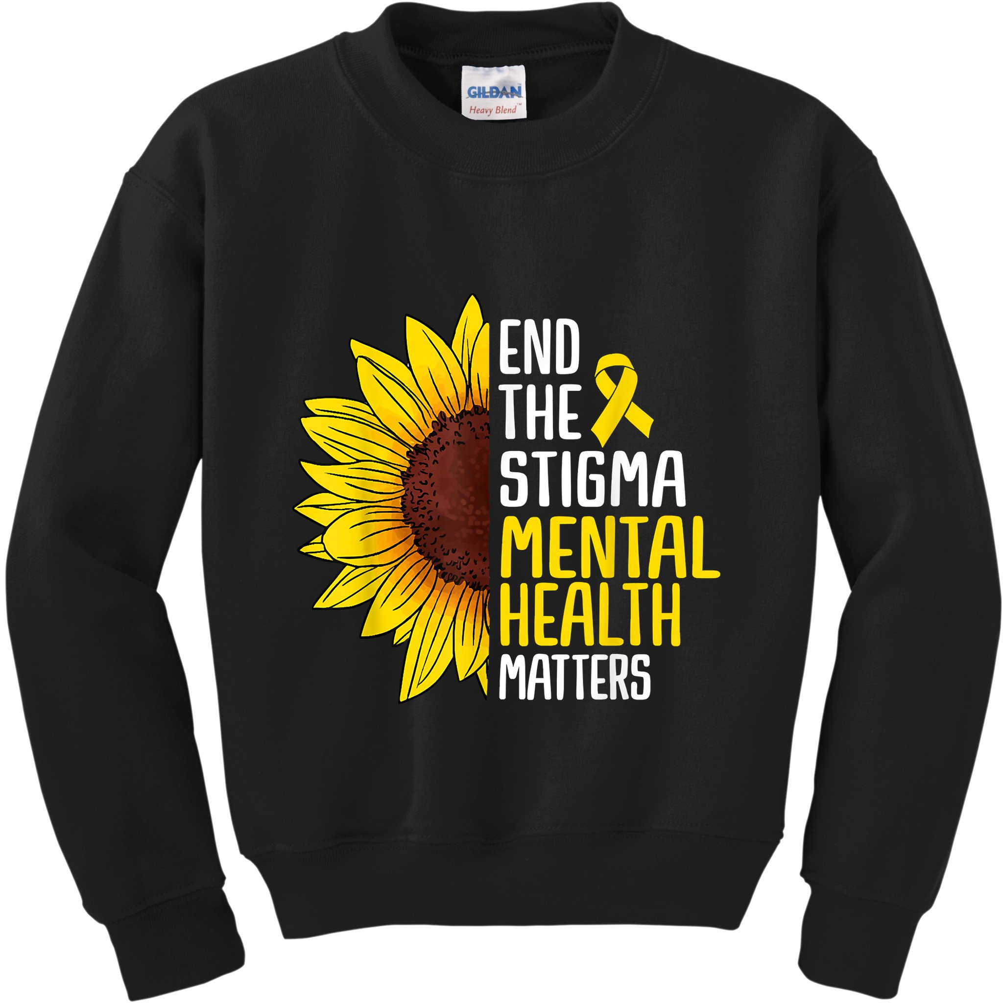 End The Stigma Mental Health Matters Mental Awareness Kids Sweatshirt