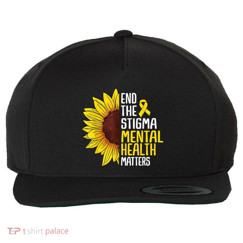 End The Stigma Mental Health Matters Mental Awareness Wool Snapback Cap