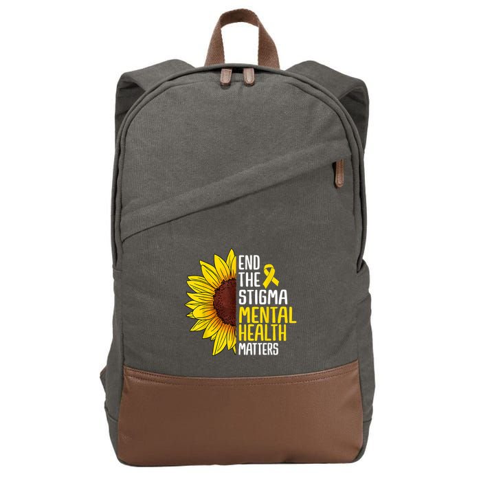 End The Stigma Mental Health Matters Mental Awareness Cotton Canvas Backpack