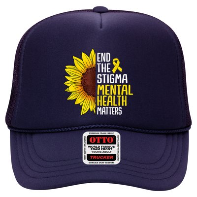 End The Stigma Mental Health Matters Mental Awareness Trucker Hat