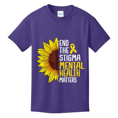 End The Stigma Mental Health Matters Mental Awareness Kids T-Shirt