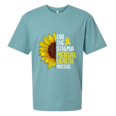 End The Stigma Mental Health Matters Mental Awareness Sueded Cloud Jersey T-Shirt