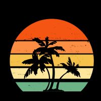 Enjoy The Summer Retro Sunset Palm Tree Mug