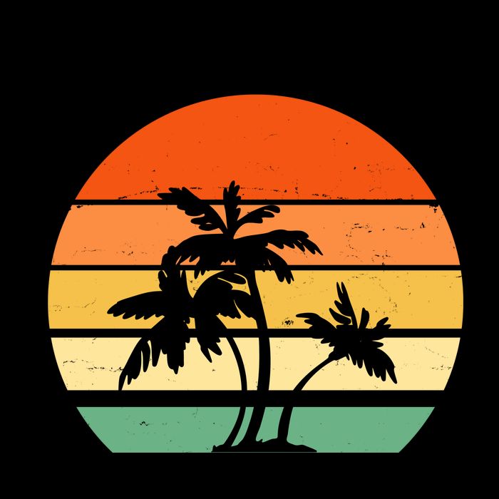 Enjoy The Summer Retro Sunset Palm Tree Mug