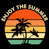 Enjoy The Summer Retro Sunset Palm Tree Wool Snapback Cap