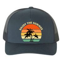 Enjoy The Summer Retro Sunset Palm Tree Yupoong Adult 5-Panel Trucker Hat