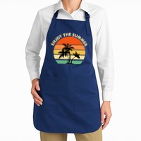 Enjoy The Summer Retro Sunset Palm Tree Apron