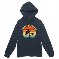 Enjoy The Summer Retro Sunset Palm Tree Urban Pullover Hoodie