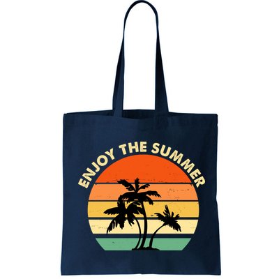 Enjoy The Summer Retro Sunset Palm Tree Bag