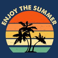 Enjoy The Summer Retro Sunset Palm Tree Tie-Dye T-Shirt