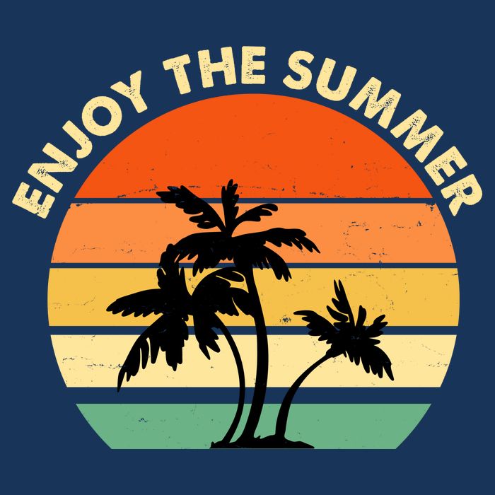 Enjoy The Summer Retro Sunset Palm Tree Tie-Dye T-Shirt