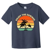 Enjoy The Summer Retro Sunset Palm Tree Toddler T-Shirt