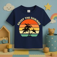Enjoy The Summer Retro Sunset Palm Tree Toddler T-Shirt